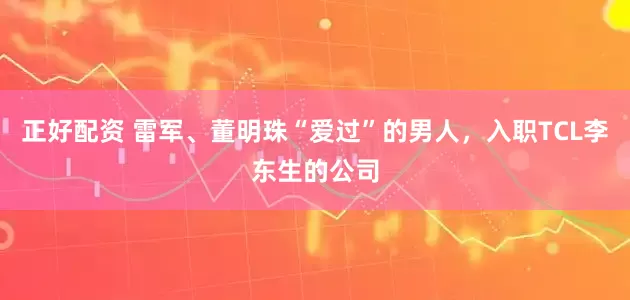正好配资 雷军、董明珠“爱过”的男人，入职TCL李东生的公司